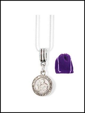 St Anthony Pendant Necklace Stainless Steel Religious Jewelry